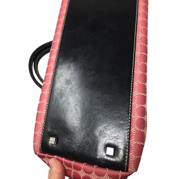 Kate Spade New York Medium Pink Canvas & Leather Satchel Shoulder Bag - Picture 6 of 16